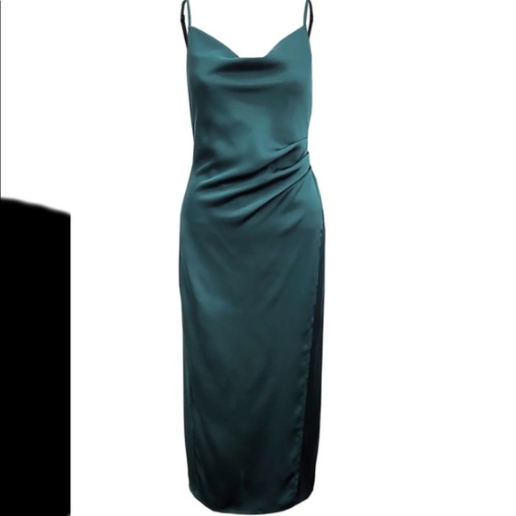 Green midi slip dress- Large - Picture 2 of 5